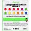 imageAngelus Neon Acrylic Leather Paint Set  12 Vibrant Colors 1 oz Each  NonToxic Leather Canvas Wood Paints for Customization and Crafting Flexible Mixable Made In USA