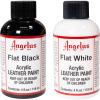 imageAngelus Acrylic Leather Paint For Shoes Sneakers Leather Canvas Furniture and More  2Pack  Flat Black ampamp Flat White Duo  4 Fl Oz Each4 Fl Oz Pack of 2