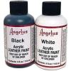 imageAngelus Brand Acrylic Leather Paint Waterproof 4oz  Black ampamp White Duo