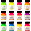 imageAngelus Neon Acrylic Leather Paint Set  12 Vibrant Colors 1 oz Each  NonToxic Leather Canvas Wood Paints for Customization and Crafting Flexible Mixable Made In USA