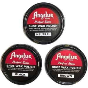 imageAngelus Brand Perfect Stain Shoe Wax Polish Trio of Black Brown ampamp Neutral 3 oz ea