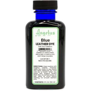 imageAngelus Leather Dye  Flexible Leather Dye for Shoes Boots Bags Crafts Furniture ampamp More 3oz Jet BlackBlue