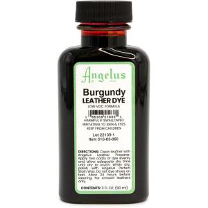 imageAngelus Leather Dye  Flexible Leather Dye for Shoes Boots Bags Crafts Furniture ampamp More 3oz Jet BlackBurgundy