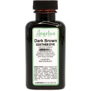 imageAngelus Leather Dye  Flexible Leather Dye for Shoes Boots Bags Crafts Furniture ampamp More 3oz Jet BlackDark Brown