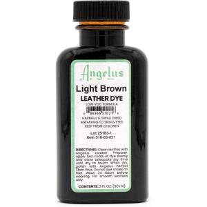 imageAngelus Leather Dye  Flexible Leather Dye for Shoes Boots Bags Crafts Furniture ampamp More 3oz Jet BlackLight Brown