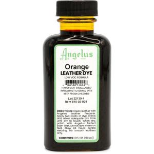 imageAngelus Leather Dye  Flexible Leather Dye for Shoes Boots Bags Crafts Furniture ampamp More 3oz Jet BlackOrange