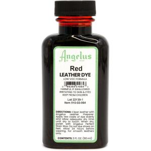 imageAngelus Leather Dye  Flexible Leather Dye for Shoes Boots Bags Crafts Furniture ampamp More 3oz Jet BlackRed