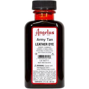 imageAngelus Leather Dye Permanent Leather Dye for Shoes Boots Bags Crafts Furniture ampamp More  3 fl oz Jet BlackArmy Tan