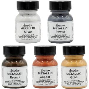 imageAngelus Leather Paint Set of 5 Metallics 1oz