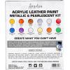 imageAngelus Acrylic Leather Paint Kit Metallic ampamp Pearlescent 12 Pack Set