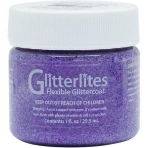 imageAngelus Flexible Glittercoat Glitter Paint Kelly GreenPrincess Purple