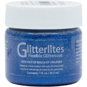 imageAngelus Flexible Glittercoat Glitter Paint Kelly GreenStarlite Blue