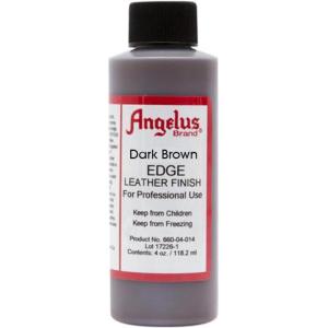 imageAngelus Leather Edge Coat Finish  High Gloss Flexible Water Resistant Surface Coating and Protecting Edges of Leather Belts Saddles Gloves Crafts ampamp Furniture  4oz Dark Brown LE4453