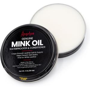 imageAngelus Mink Oil for Leather Boots 3 oz Metal Tin  AllNatural Leather Conditioner Cleaner Waterproof Soften ampamp Restore Made in USA