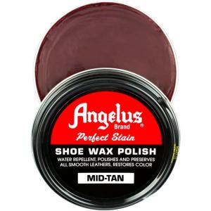 imageAngelus Perfect Stain Shoe Wax Polish Professional Shoe Polish For Leather Shoes ampamp Boots 3 fl oz BlackMidTan