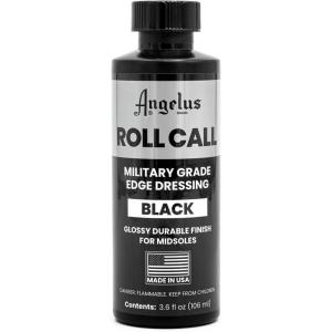 imageAngelus Roll Call Military Grade Edge Dressing  36 Oz Black HighGloss Finish for Leather Shoe Soles  Professional Shoe Care Polish